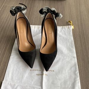 Aquazzura black suede high heels 36 1/2